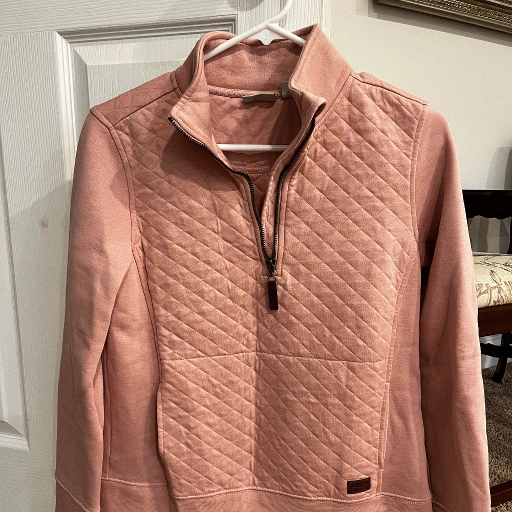 L.L Bean pull over, light pink, quilted